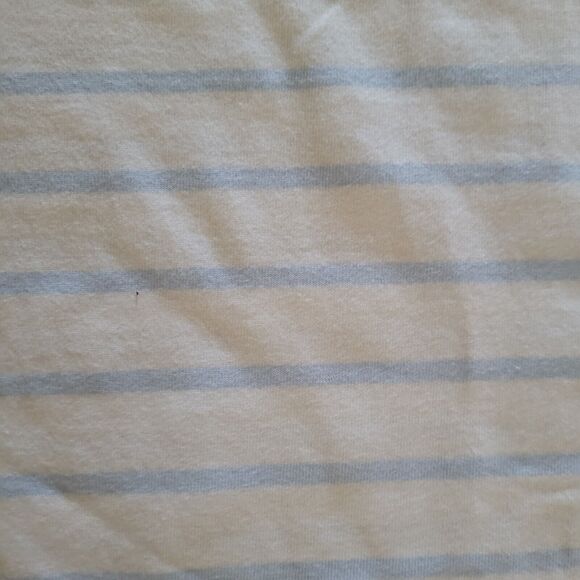 Lauren Ralph Lauren Top Shirt Womens Large White Blue Striped Lace Up 3/4 Sleeve - Picture 5 of 11